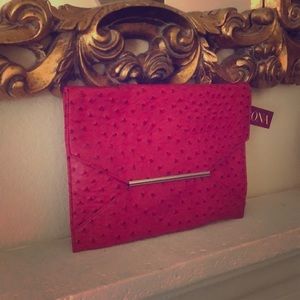 Faux Ostrich Clutch